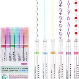 6-Piece Creative Curve Highlighter Marker Pen Set